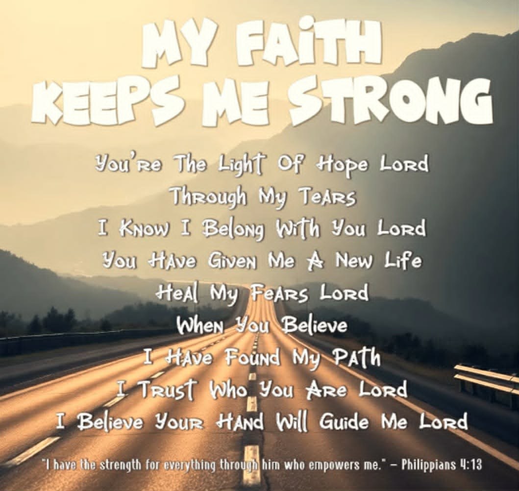 Inspirational message: My faith keeps me strong