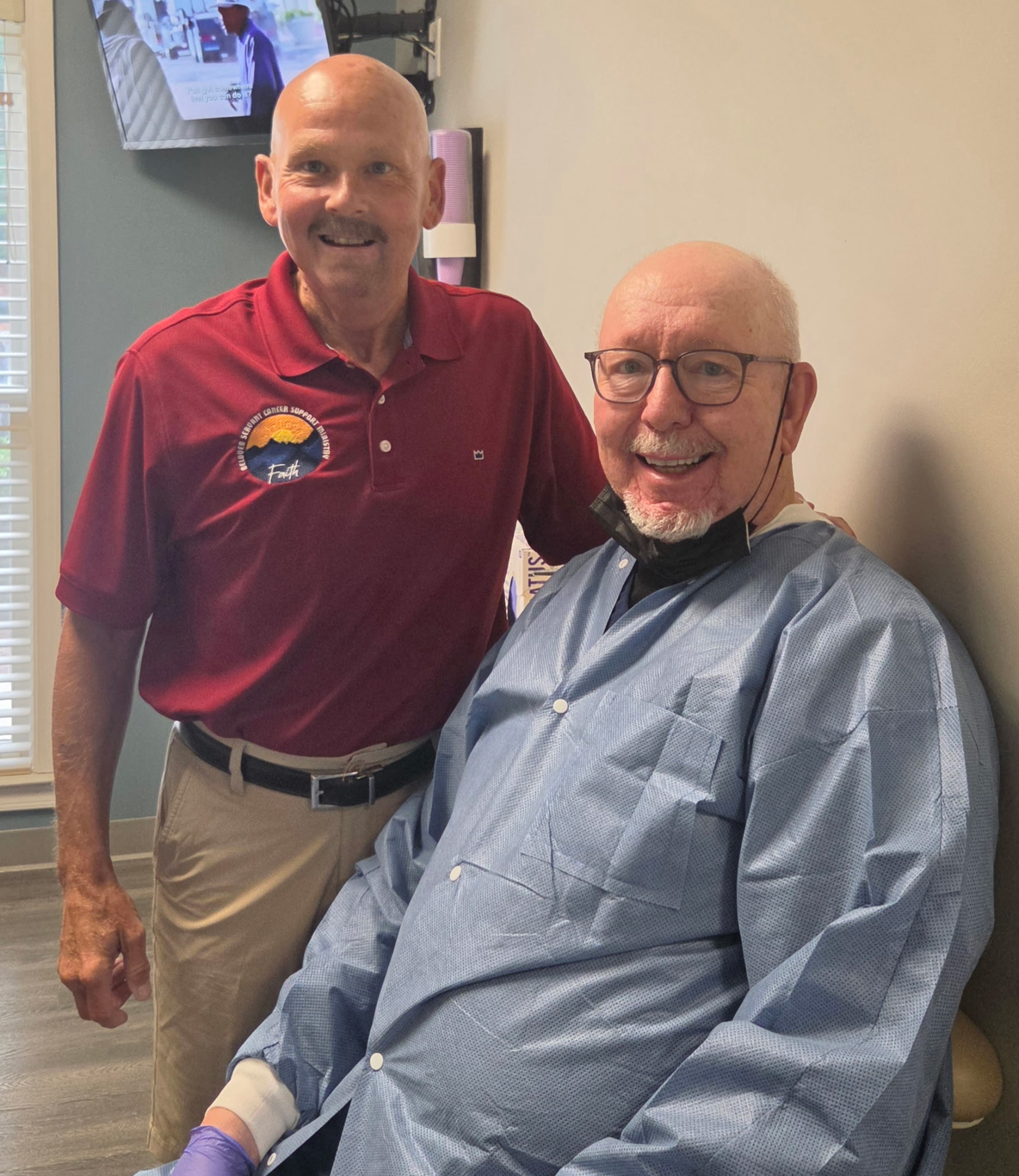 David with the prosthodontist who created his prosthetic denture